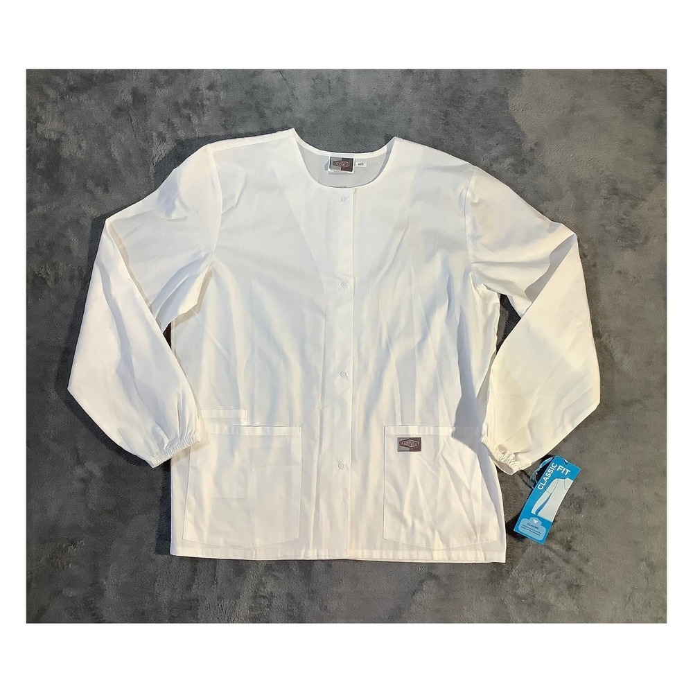 Scrub Zone White Unisex Medical Scrub Jacket‎ Medium